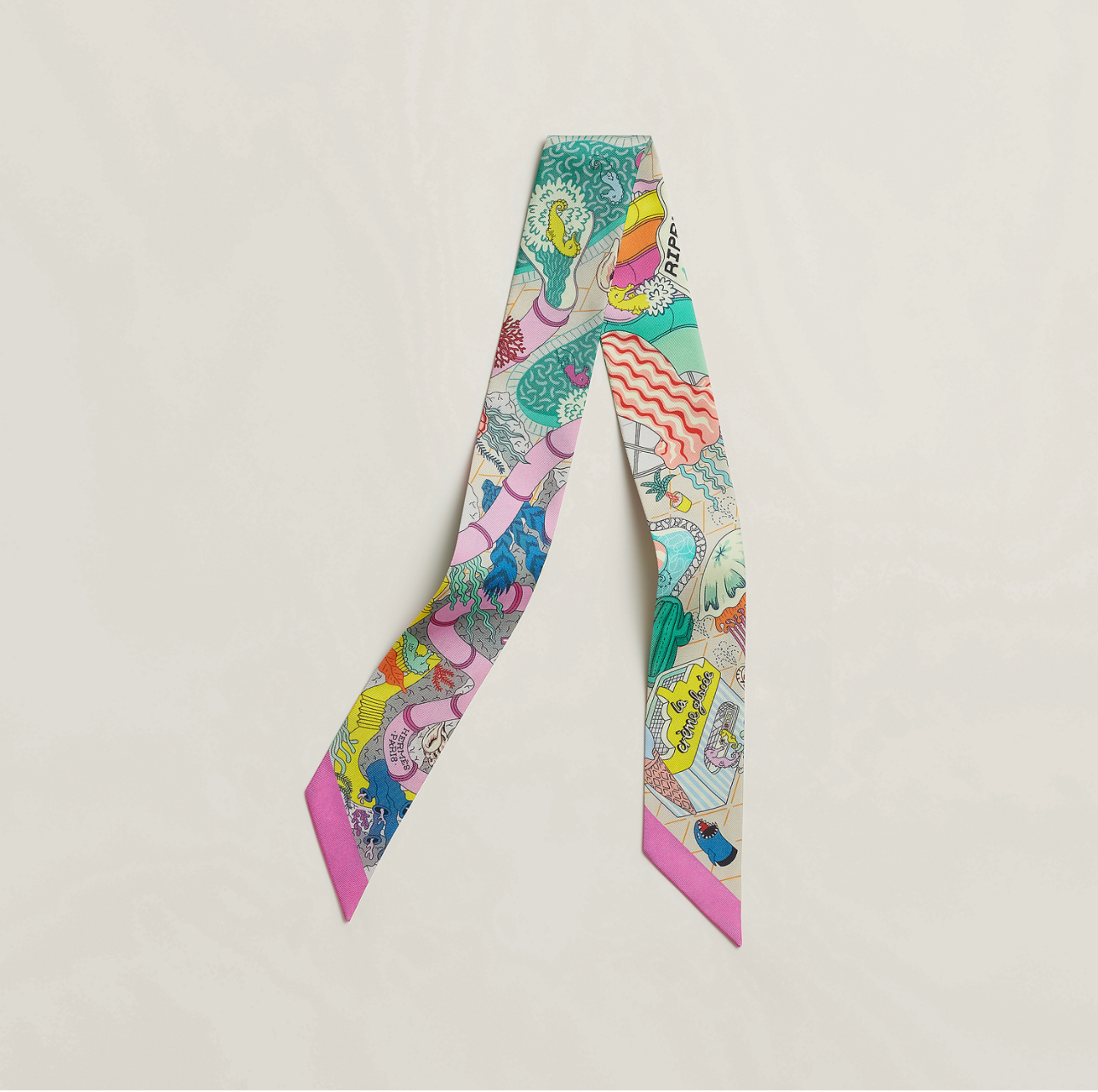 HERMES Splash Park Twilly Vert / Jaune / Multicolore
