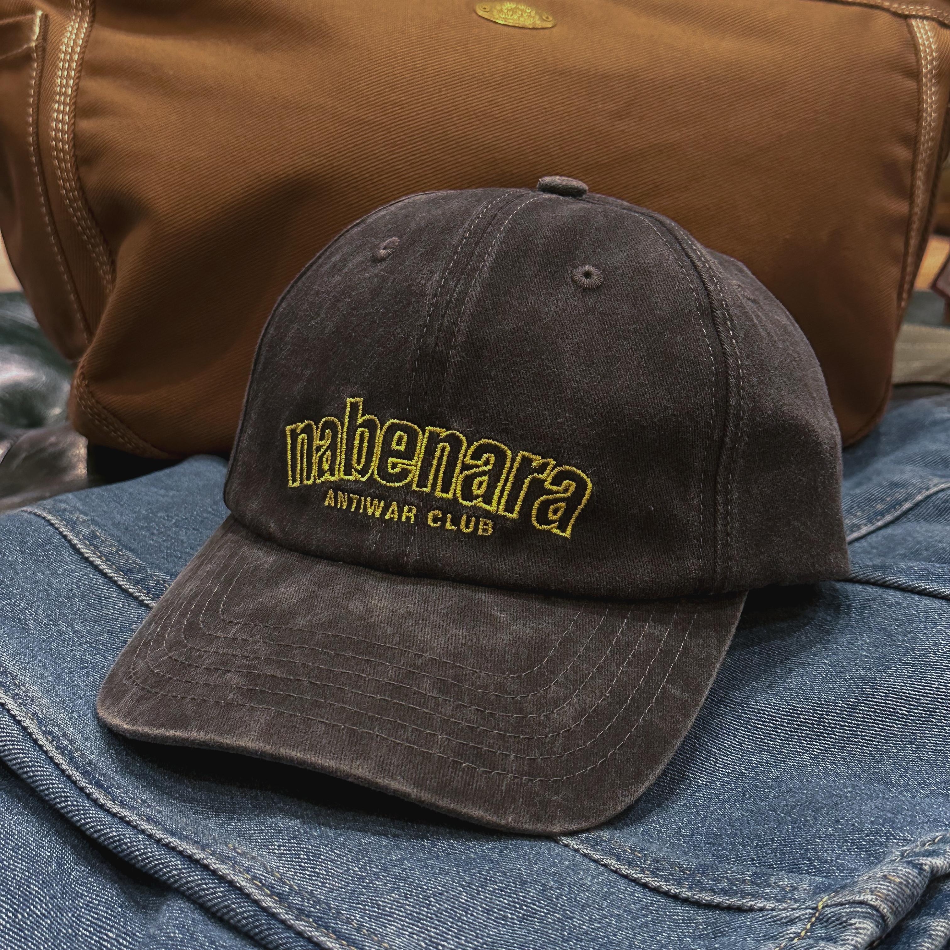 字母刺繡磨毛老帽