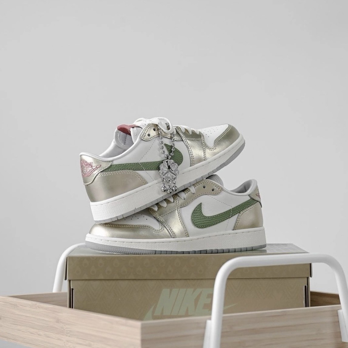 Air Jordan 1 Low OG GS "Chinese New Year" 龍年限定 白綠 AJ1