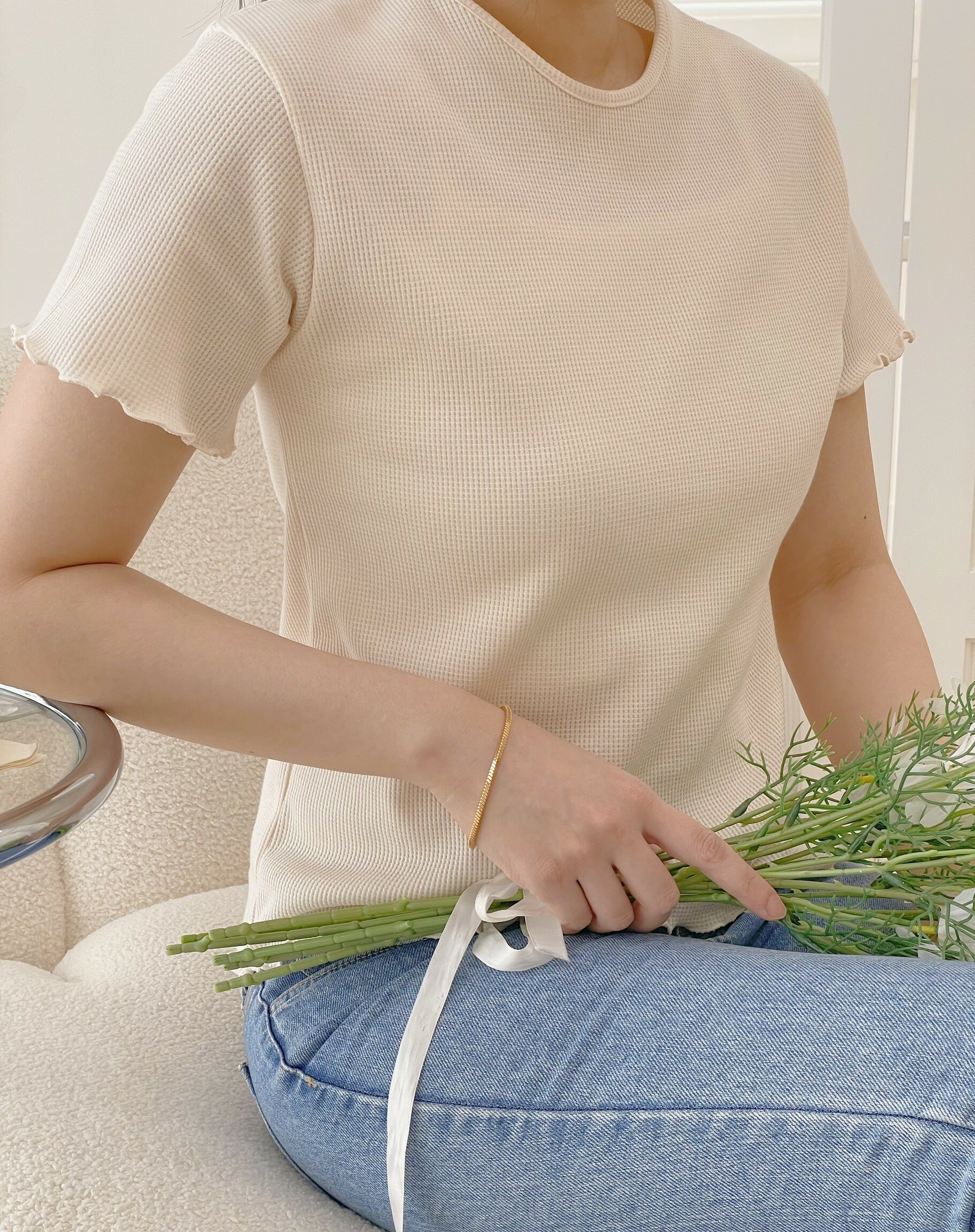 氣質華格夫木耳袖上衣