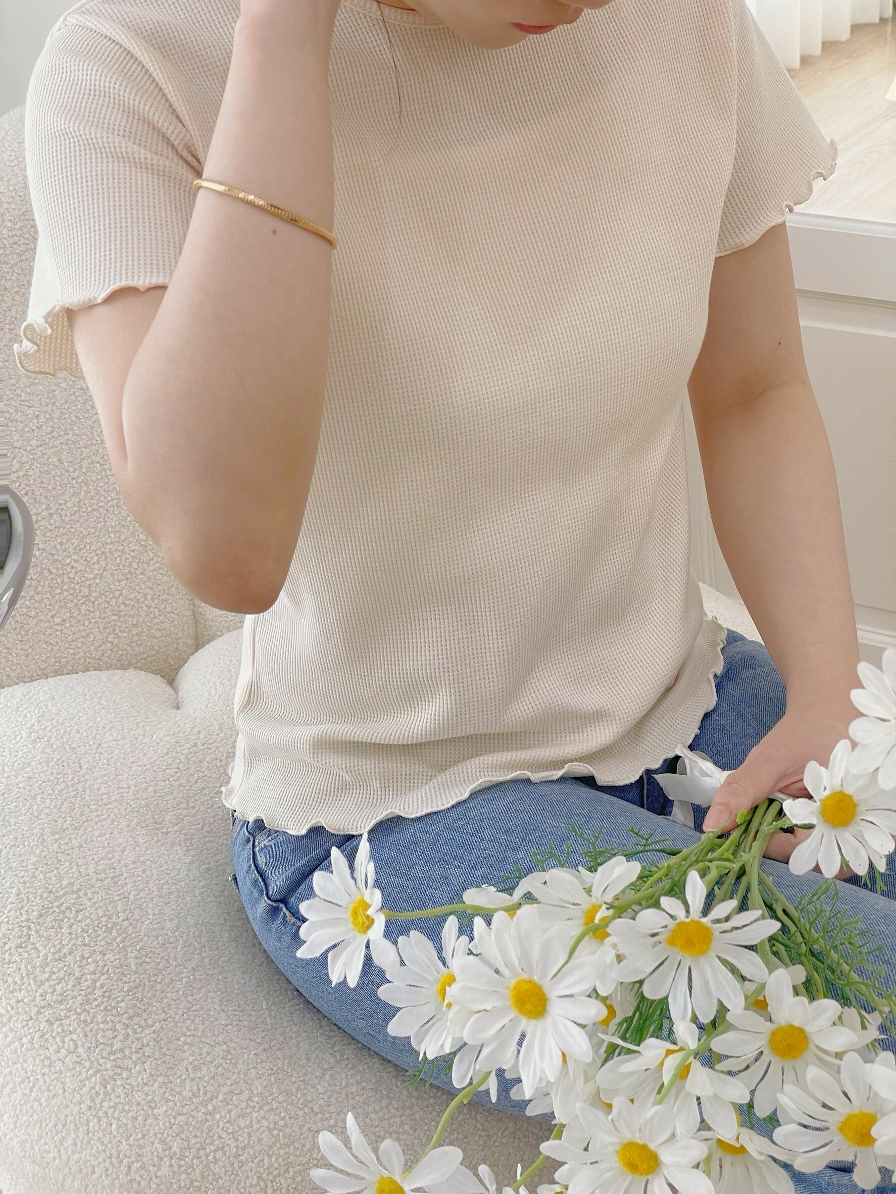 氣質華格夫木耳袖上衣