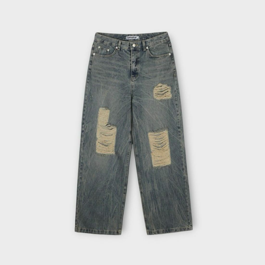 洗水破洞鬆身牛仔褲 taptaptap-024J