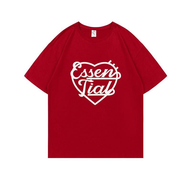Loose short-sleeved T-shirt (S-4XL size China red) [Please contact customer service to confirm the shipping size after placing an order]
