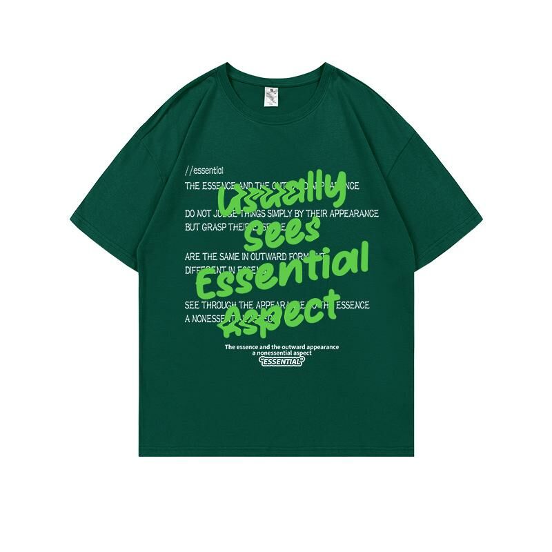 Loose short-sleeved T-shirt (S-4XL dark green) [Please contact customer service to confirm the shipping size after placing an order] 