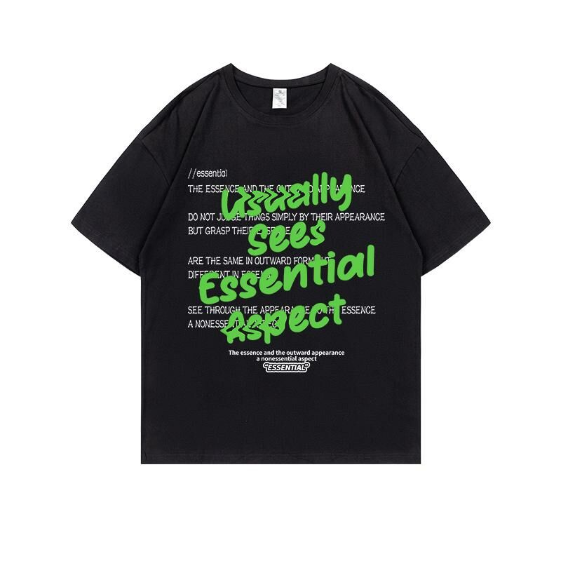 Loose short-sleeved T-shirt (S-4XL black) [Please contact customer service to confirm the shipping size after placing an order] 