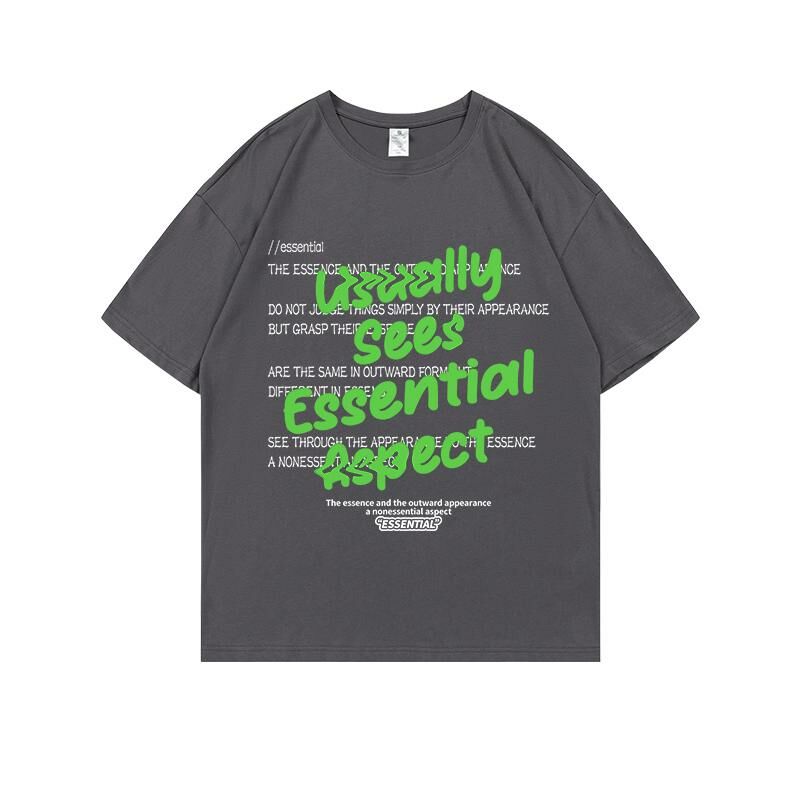 Loose short-sleeved T-shirt (S-4XL dark gray) [Please contact customer service to confirm the shipping size after placing an order] 