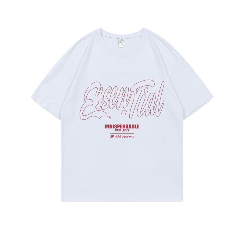 Loose short-sleeved T-shirt (S-4XL white 220g cotton) [Please contact customer service to confirm the shipping size after placing an order] 
