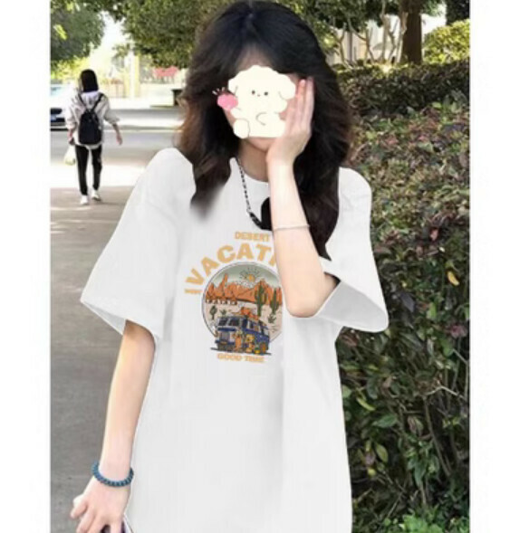 Summer loose short-sleeved T-卹 (white) [Size: S-2XL] [Contact customer service to confirm the shipping size after placing an order]