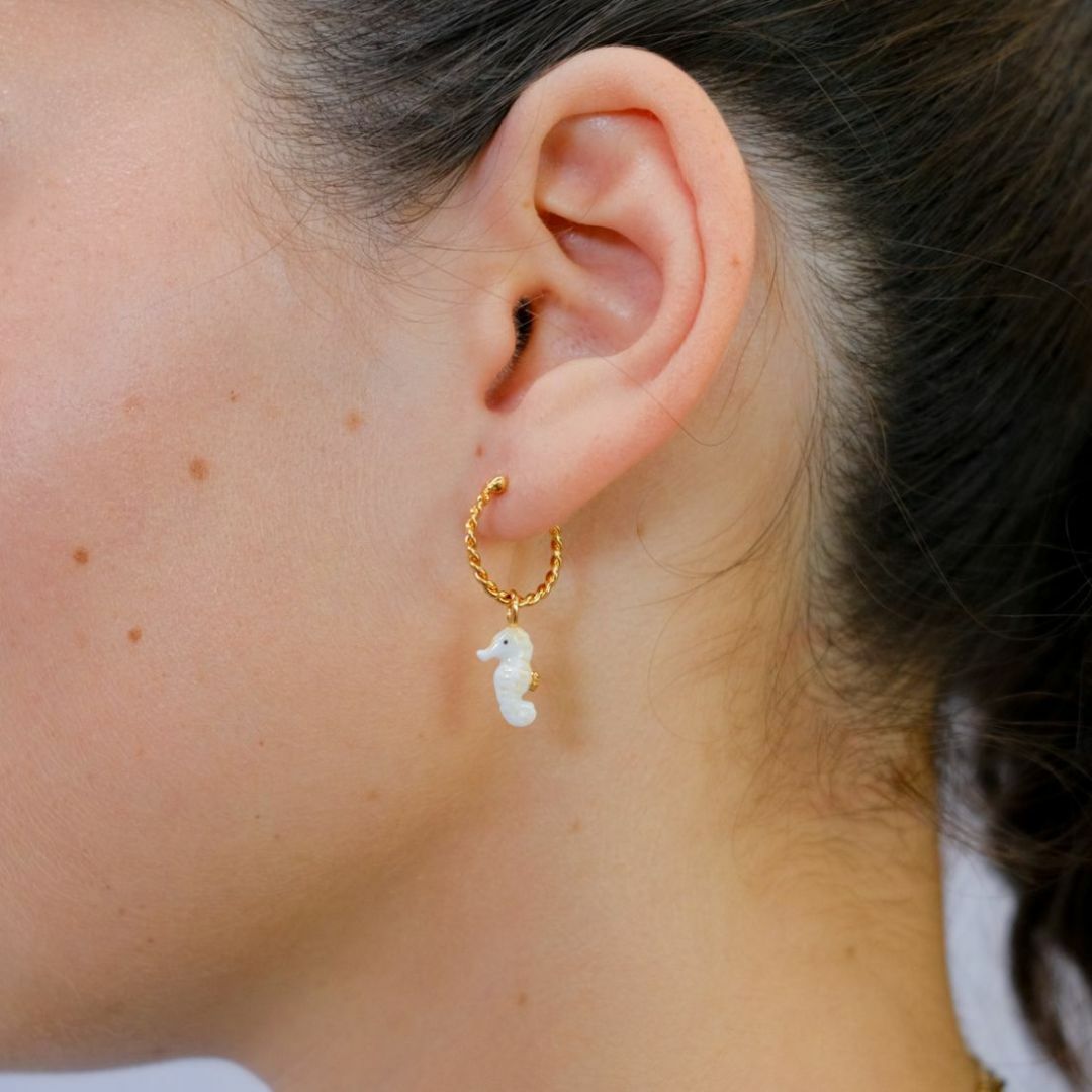 海馬好幸運迷你圈型耳環-單只