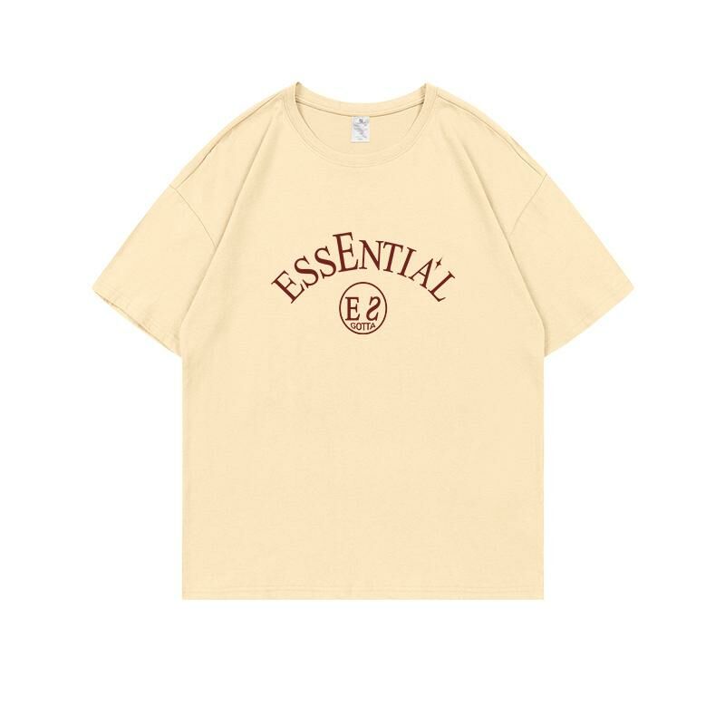 Loose short-sleeved T-shirt (S-4XL apricot 220g cotton) [Please contact customer service to confirm the shipping size after placing an order] 