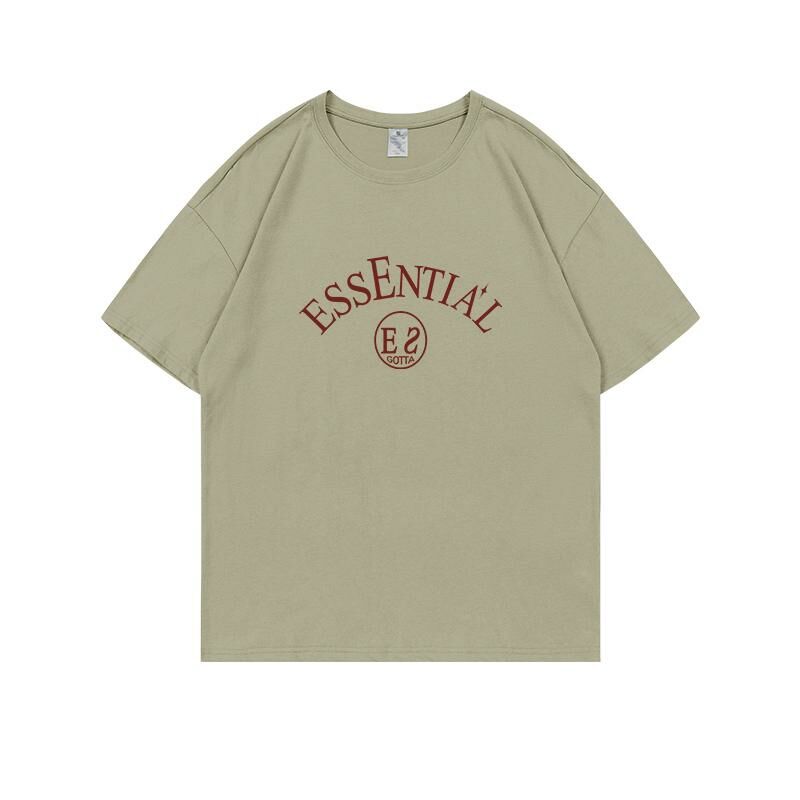 Loose short-sleeved T-shirt (S-4XL camel green 220g cotton) [After placing an order, please contact customer service to confirm the shipping size] 