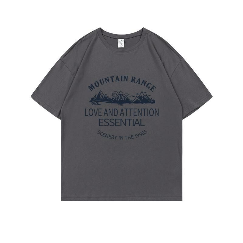 Loose short-sleeved T-shirt (S-4XL dark gray 220g cotton) [Please contact customer service to confirm the shipping size after placing an order] 