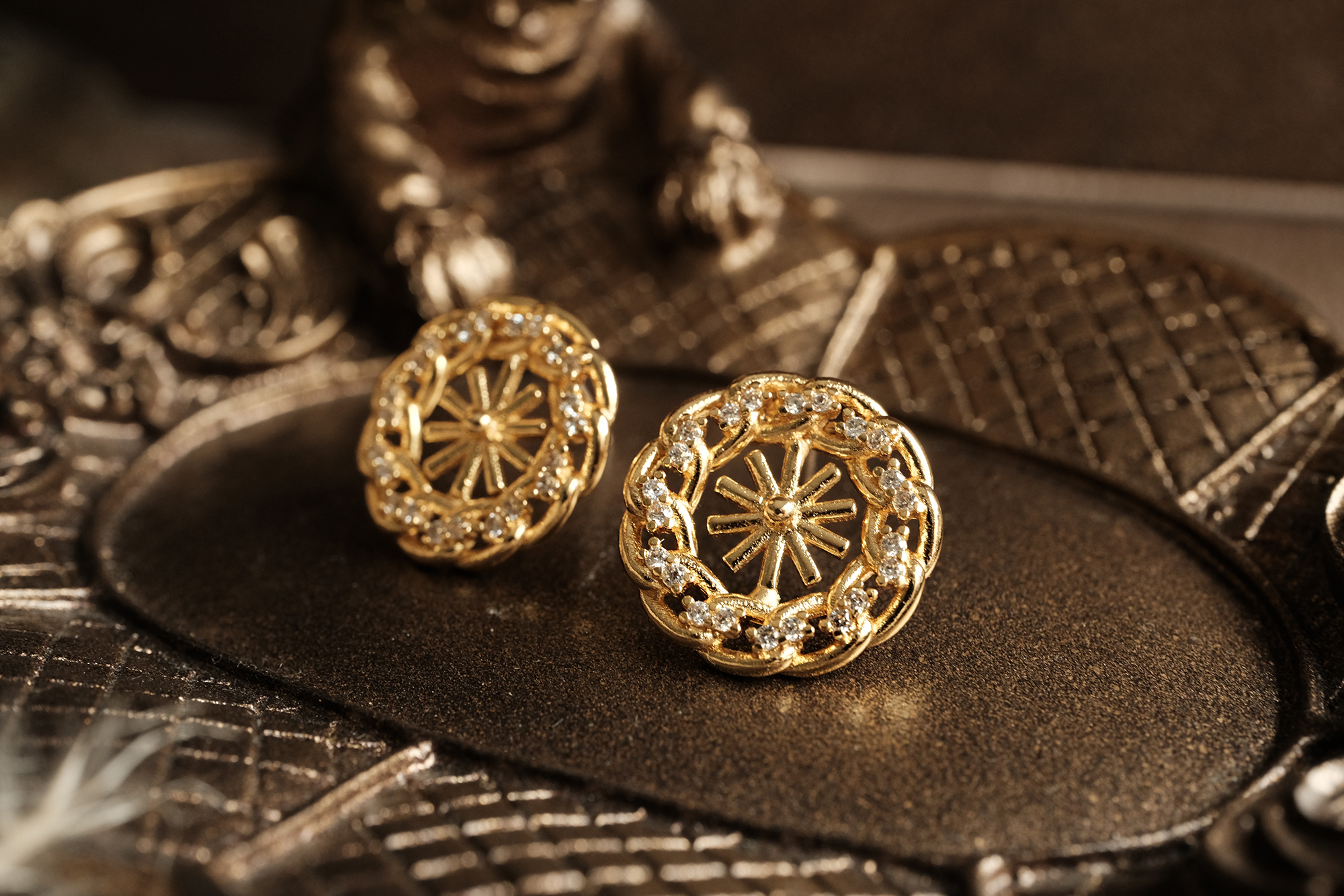 黃銅飾品,黃銅,18kgp,氣質,仙女,耳環,鋯石,