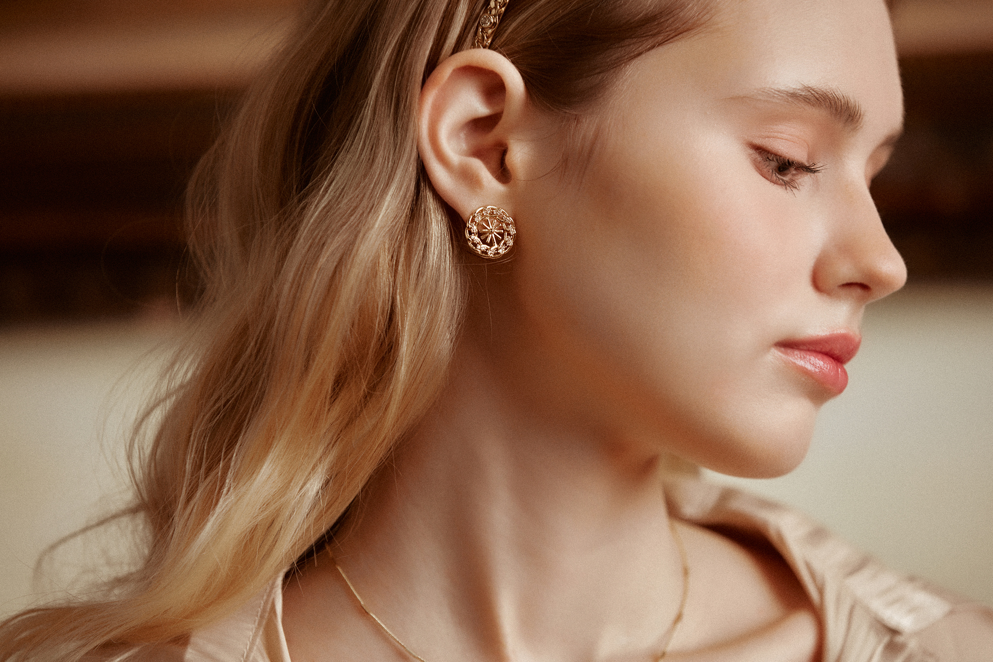 黃銅飾品,黃銅,18kgp,氣質,仙女,耳環,鋯石,