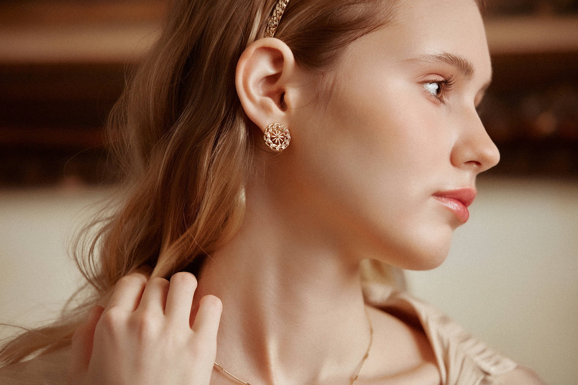 黃銅飾品,黃銅,18kgp,氣質,仙女,耳環,鋯石,