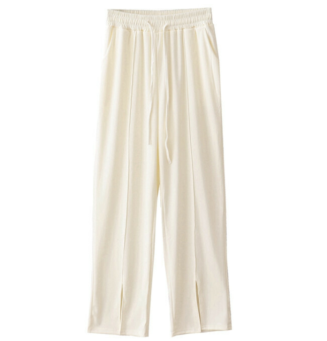 Hot selling front slit trousers [white apricot] [one size fits all]