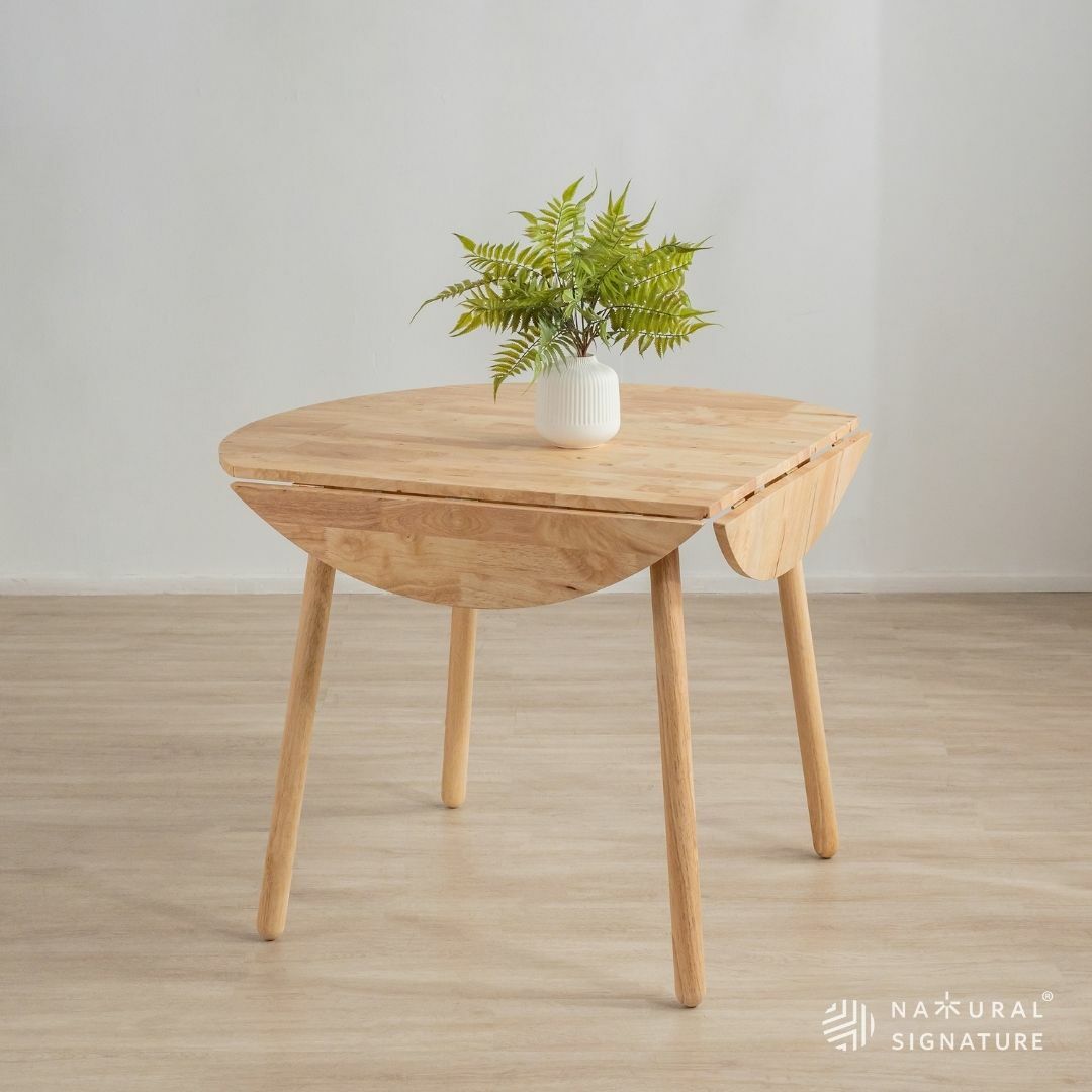 Natural Signature - Bloomy Round Drop-leaf Table