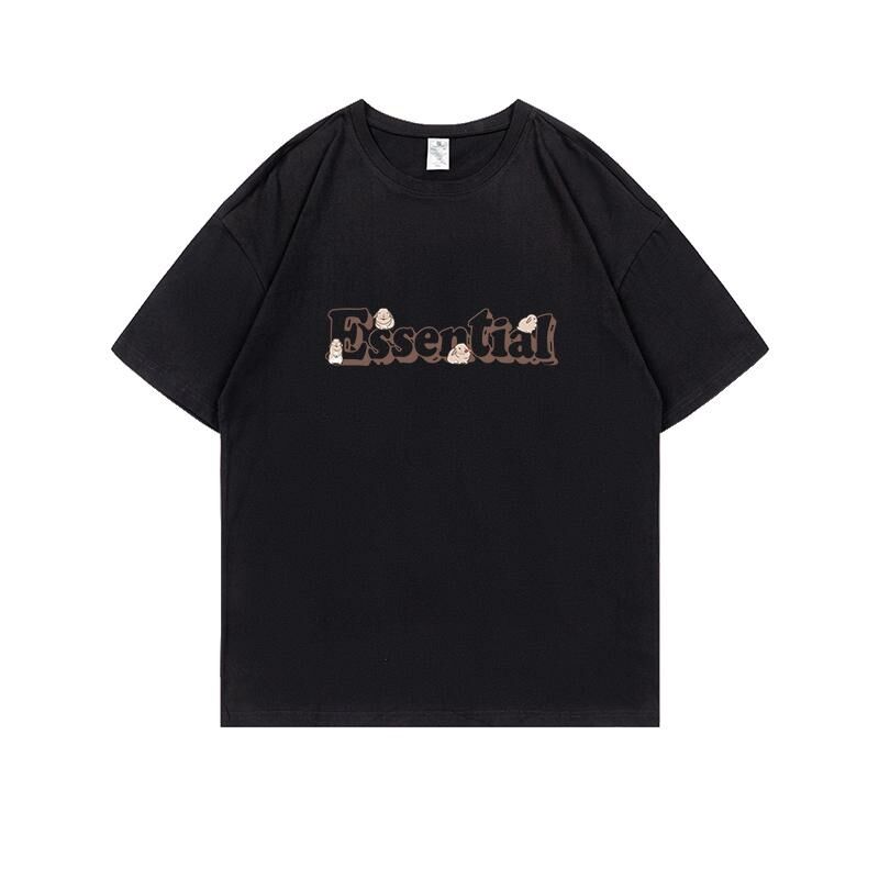 Loose short-sleeved T-shirt (S-4XL black) [Please contact customer service to confirm the shipping size after placing an order] 
