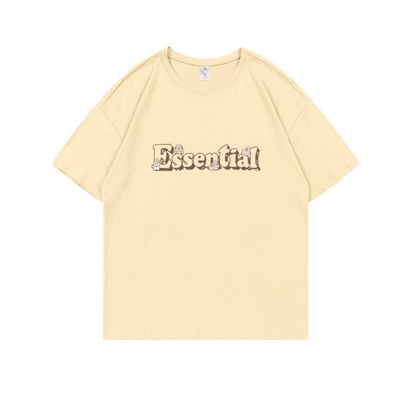Loose short-sleeved T-shirt (S-4XL apricot) [Please contact customer service to confirm the shipping size after placing an order] 