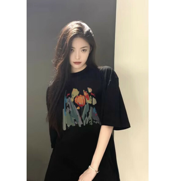 Summer Crew Neck Short Sleeve T (Black) [Size: S-2XL] [Contact Customer Service to Confirm Shipping Size After Placing an Order]