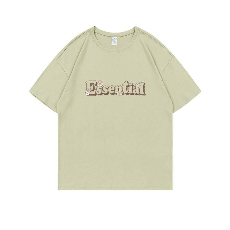 Loose short-sleeved T-shirt (S-4XL camel green) [After placing an order, please contact customer service to confirm the shipping size] 