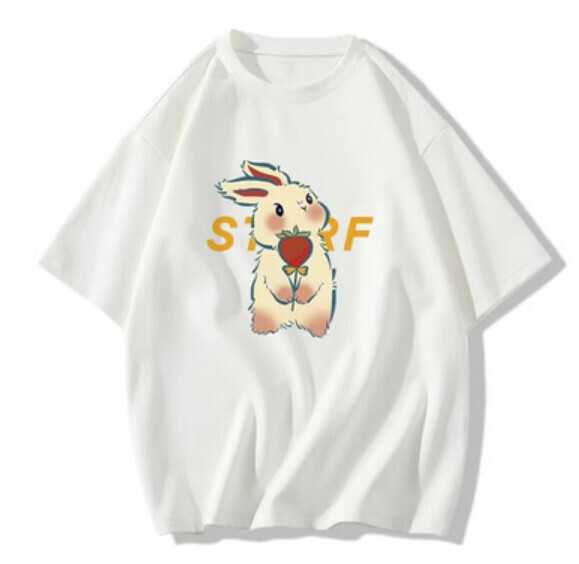 Summer loose short-sleeved T-卹 (white) [Size: S-2XL] [Contact customer service to confirm the shipping size after placing an order]