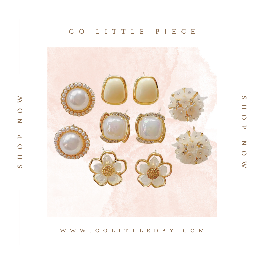 Go Little Piece 韓國 復古設計 輕奢高級感耳環 一套五對 (逢星期日截單後14-21個工作天發貨) - 141