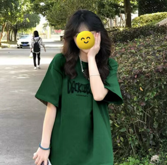Summer Hong Kong Flavor T (dark green) [Size: S-2XL] [Contact customer service to confirm the shipping size after placing an order]