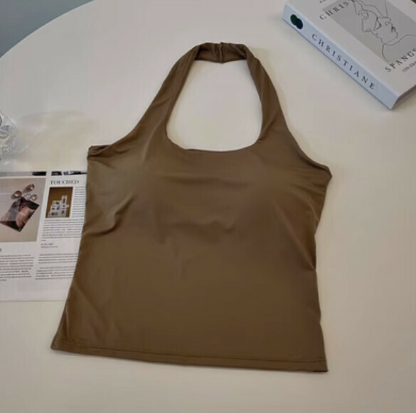 Summer Halterneck Ice Silk Vest (Khaki) [One Size]