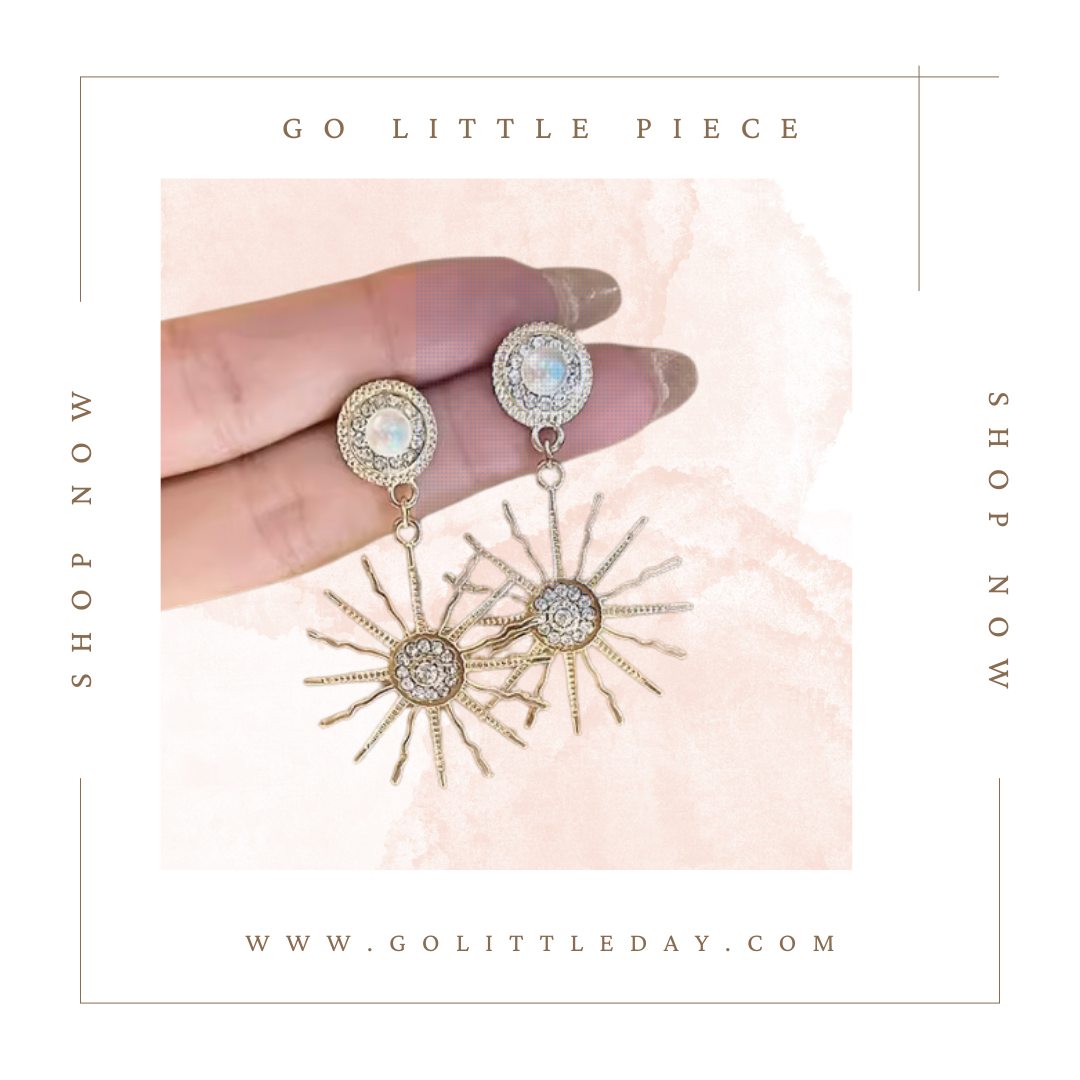 Go Little Piece 韓國 輕奢高級設計 太陽花耳環 (逢星期日截單後14-21個工作天發貨) - 142