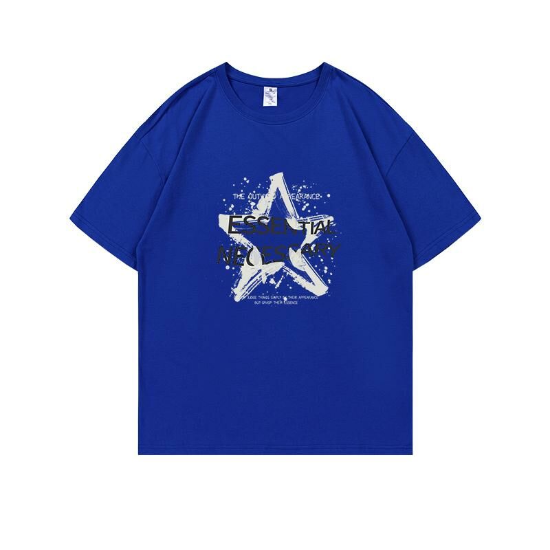 Loose short-sleeved T-shirt (S-4XL Klein Blue) [Please contact customer service to confirm the shipping size after placing an order] 