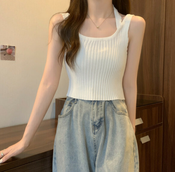 Summer Fake Two Ice Silk Vests (White) [One Size]