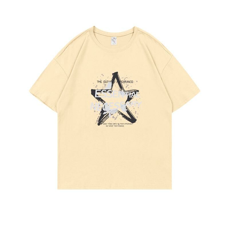 Loose short-sleeved T-shirt (S-4XL apricot) [Please contact customer service to confirm the shipping size after placing an order] 