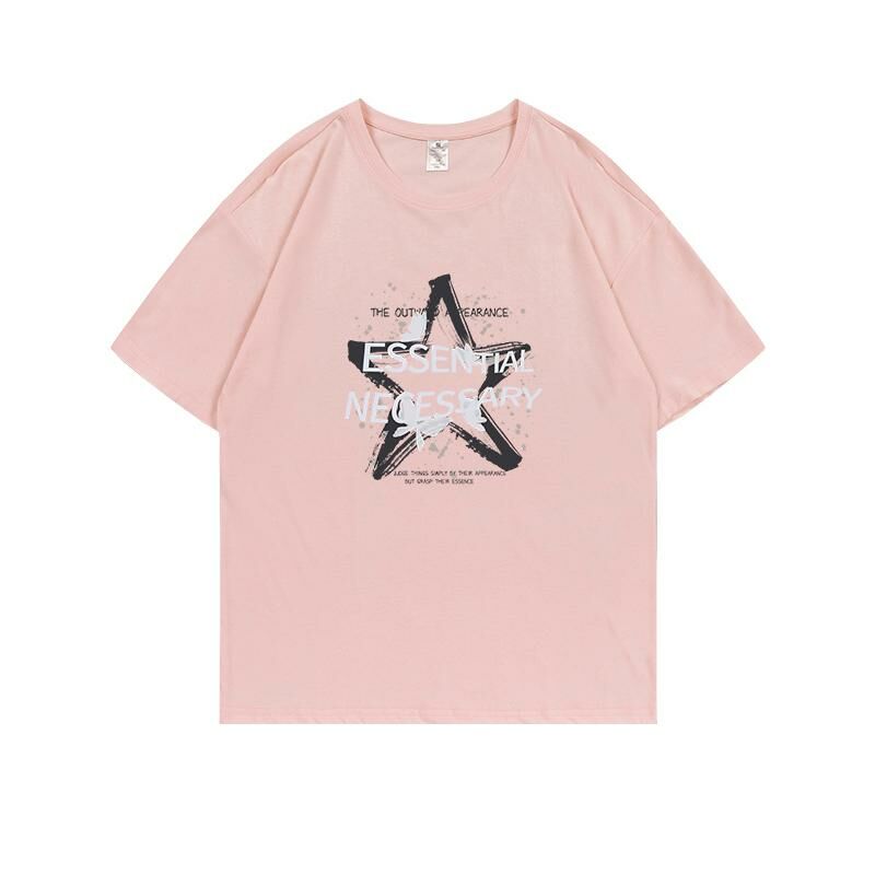 Loose short-sleeved T-shirt (S-4XL light pink) [Please contact customer service to confirm the shipping size after placing an order] 