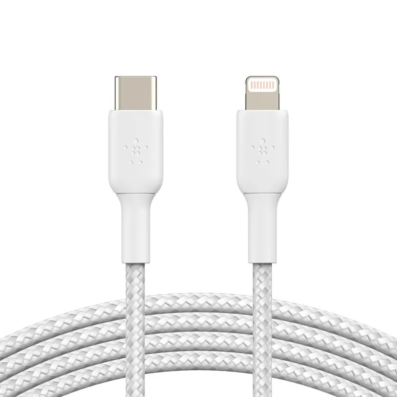 Belkin Braided USB-C 至 Lightning C-LTG 2M 白色編織充電線纜