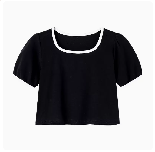 Slim Short Sleeve T-Shirt (Black) (M-Size)