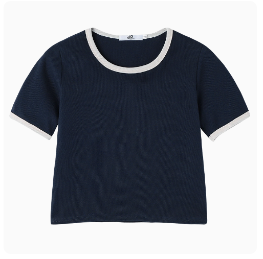Slim Short Sleeve T-Shirt (Blue) (Size S - XL) (Contact customer service to confirm the shipping ruler after placing an order)