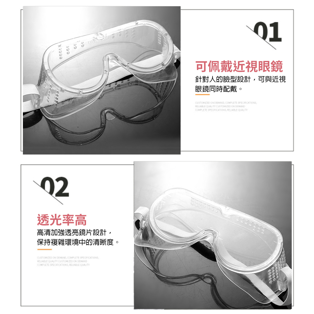 附發票｜EBGS鬆緊帶護目鏡｜邊軟殼 正台灣製 防飛沫 氣透安全眼鏡工作防塵防護 阻隔異物 抗高溫