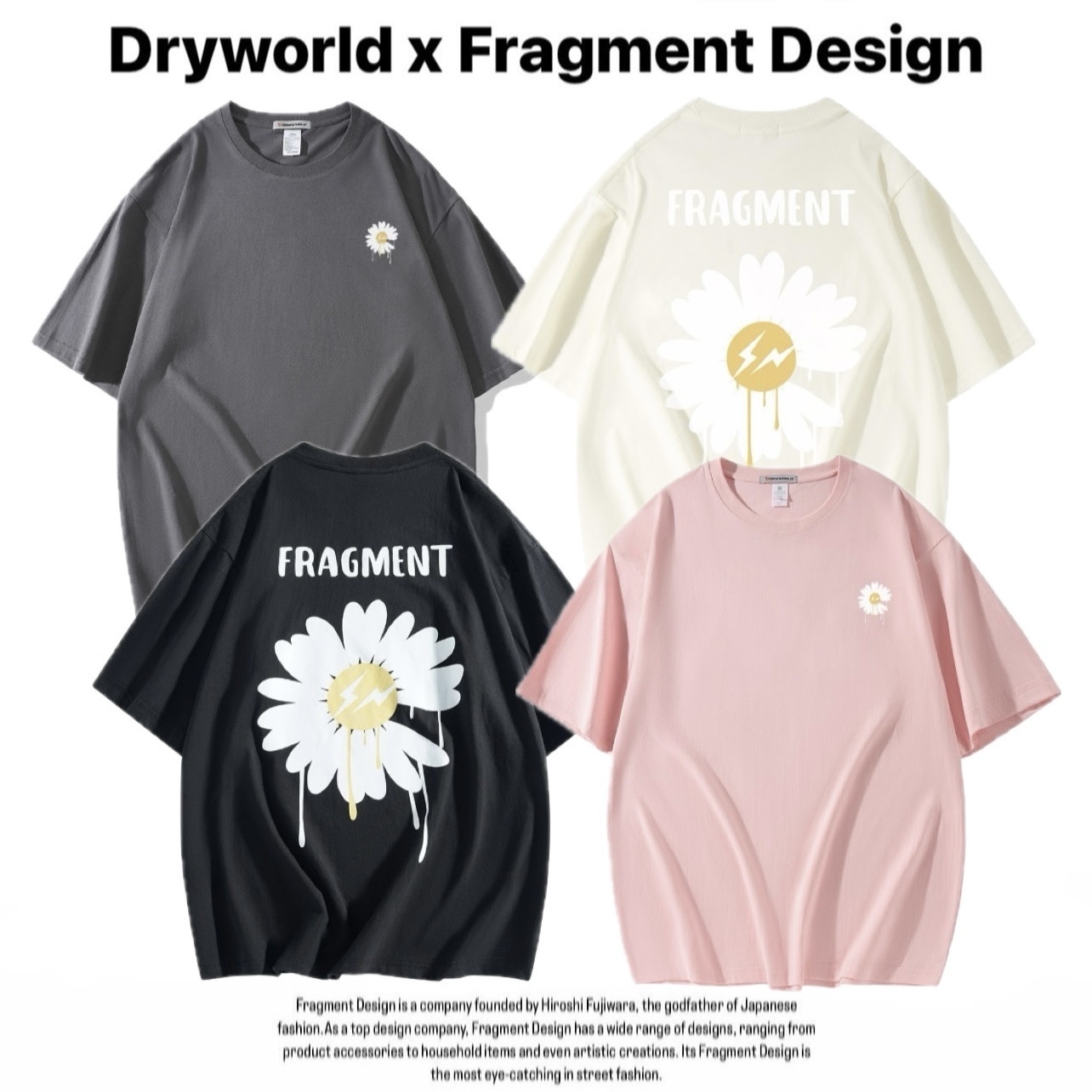 聯名 Dryworld X Fragment of Life ART TIDE Design 背後大雛菊 向日葵 藤原浩 短袖 短T TEE J-RHML240T3034