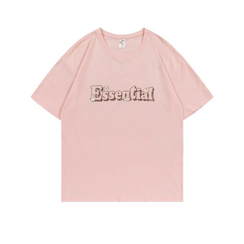 Loose short-sleeved T-shirt (S-4XL light pink) [Please contact customer service to confirm the shipping size after placing an order] 