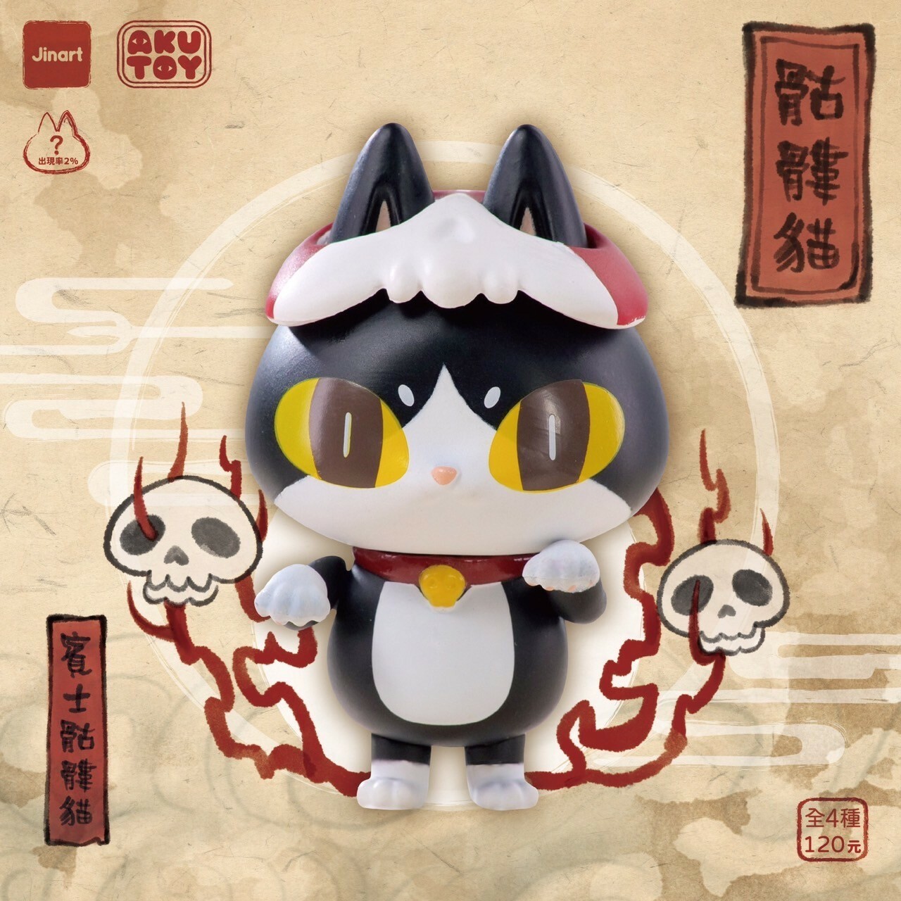 【現貨/盲抽單售】JINART x AKUTOY - 💀 骷髏貓 💀 (全套4款)