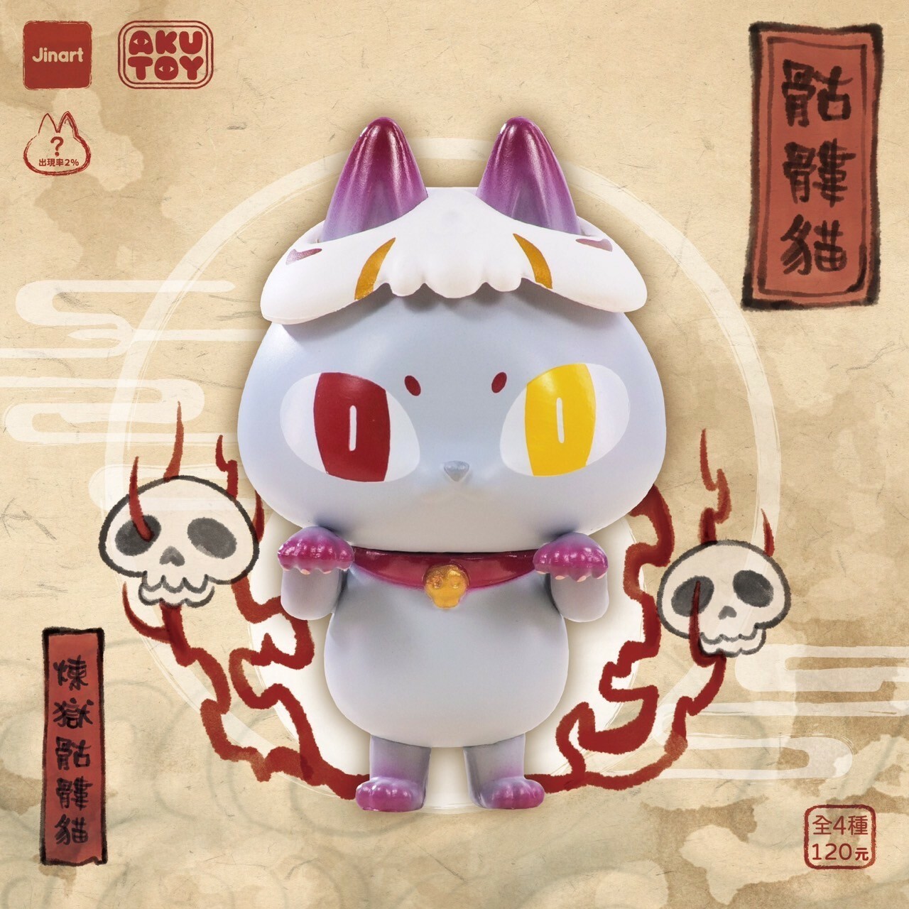 【現貨/盲抽單售】JINART x AKUTOY - 💀 骷髏貓 💀 (全套4款)