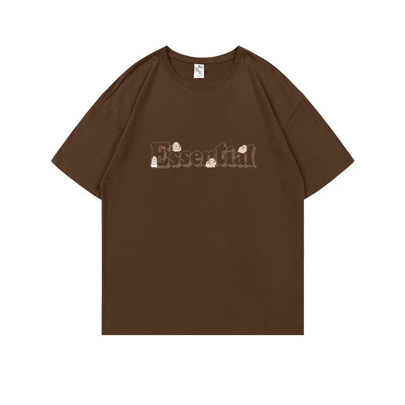 Loose short-sleeved T-shirt (S-4XL brown) [After placing an order, please contact customer service to confirm the shipping size] 