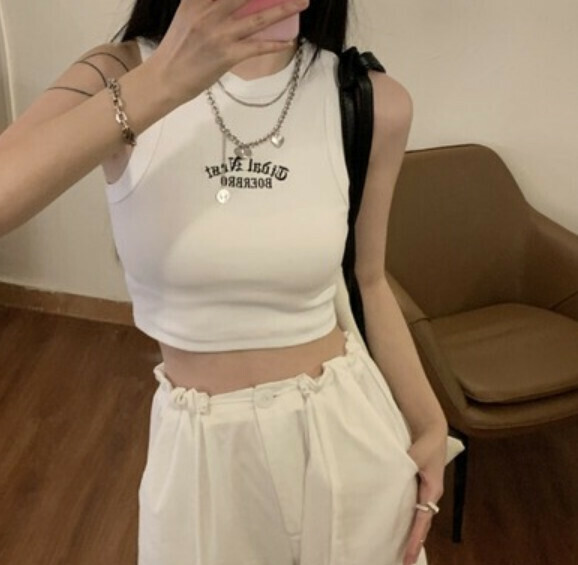 Summer Printed Vest (White) [Size: S-L] [Contact Customer Service to Confirm Shipping Size after Placing an Order]