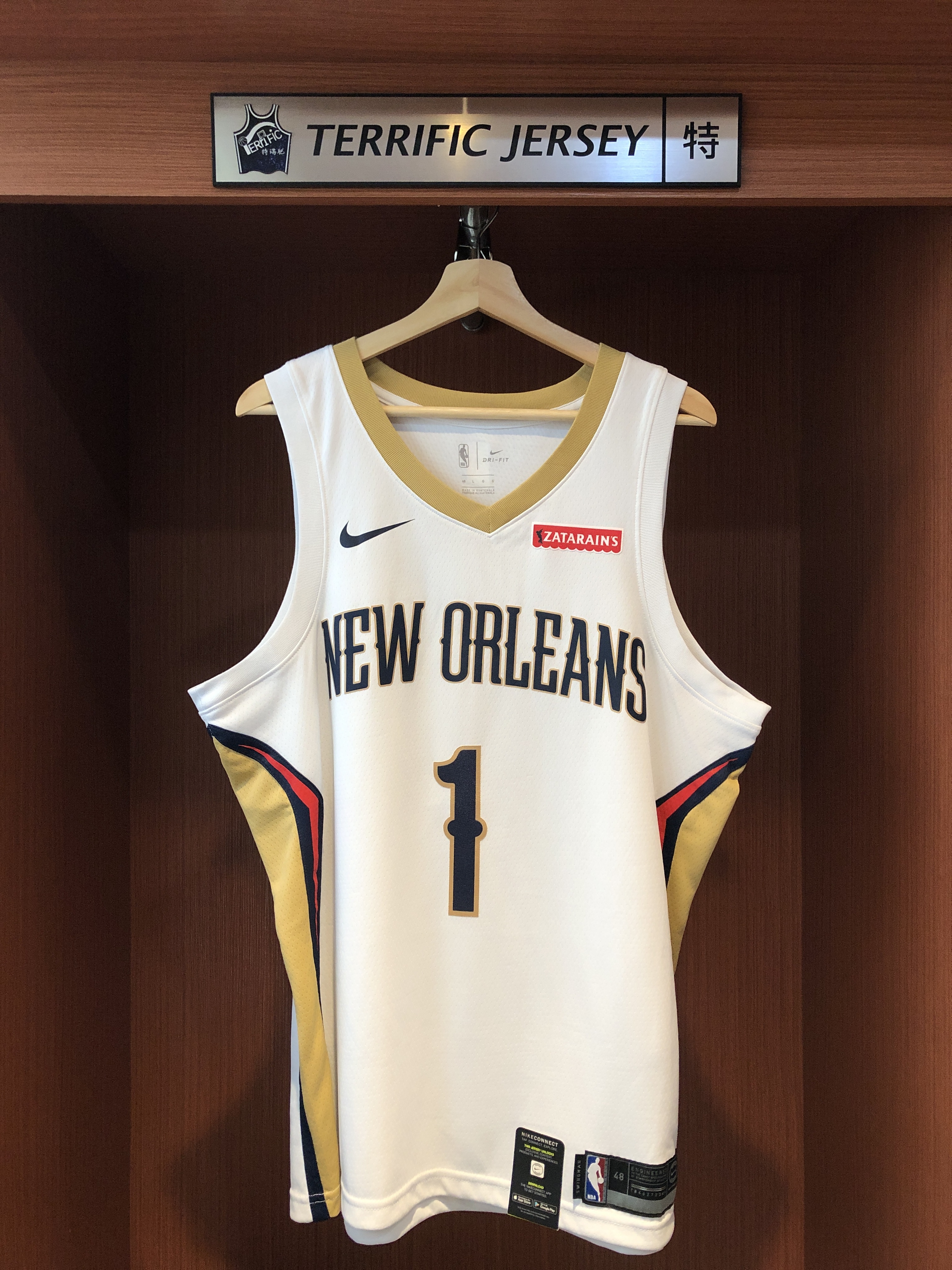 NBA球衣 Zion Williamson 紐澳良鵜鶘白 Association Nike Swingman 球迷版 熱轉印 含贊助商標 全新