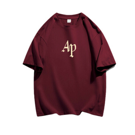 Summer loose short-sleeved T-卹 (burgundy) [Size: S-2XL] [Contact customer service to confirm the shipping size after placing an order]