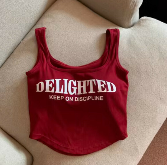 Summer small vest with chest pad camisole (burgundy) [Size: S-L] [Contact customer service to confirm the shipping size after placing an order]