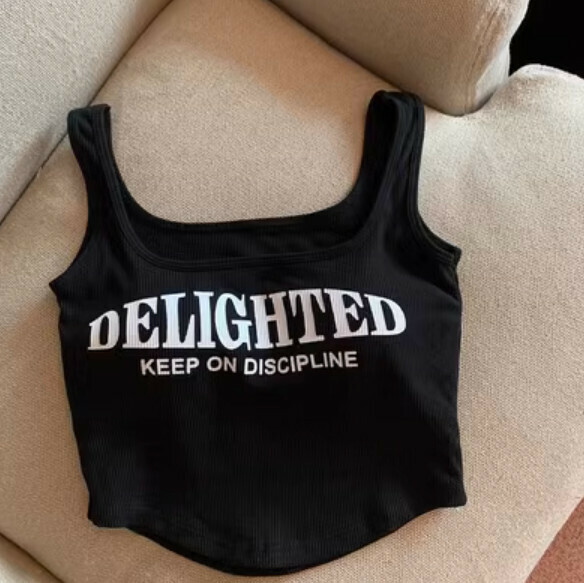 Summer camisole with chest pad (black) [Size: S-L] [Contact customer service to confirm the shipping size after placing an order]