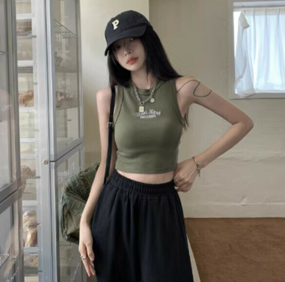 Summer Printed Vest (Army Green) [Size: S-L] [Contact Customer Service to Confirm Shipping Size after Placing an Order]
