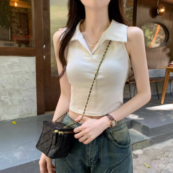 Summer POLO Neck Sleeveless Vest (White) [Size: S-L] [Contact Customer Service to Confirm Shipping Size After Placing an Order]